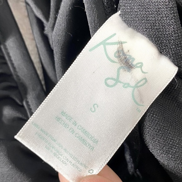 Kona Sol Black Ruffled One Piece Bathing Suit Swimsuit S - Picture 6 of 16